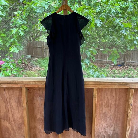 Theory Women's Round Neck Midi Dress Black Size 8 - Picture 3 of 10